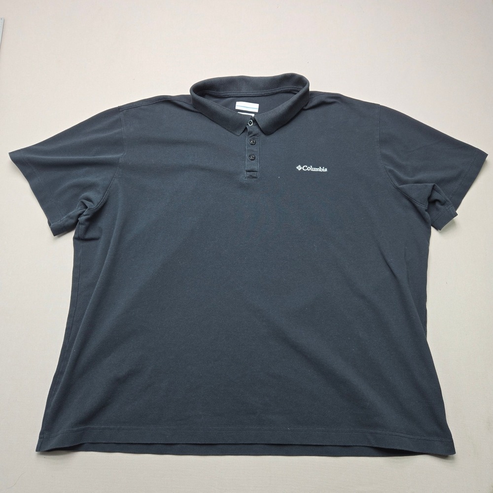 Columbia Polo Shirt Active Fit Logo Stretch Black Mens XXL Short Sleeve Casual